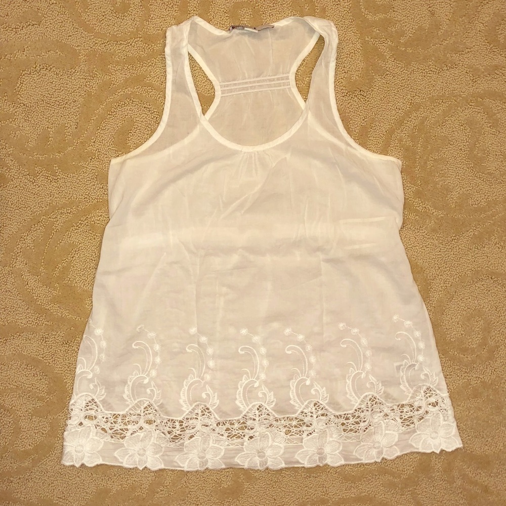Sheer white Forever 21 sleeveless shirt